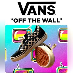 🌞Vans Old Skool Checkerboard Skateboard Shoes - size 3.0 Youth gender neutral